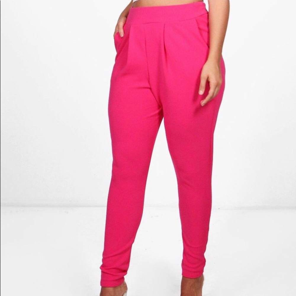 Hot pink trousers